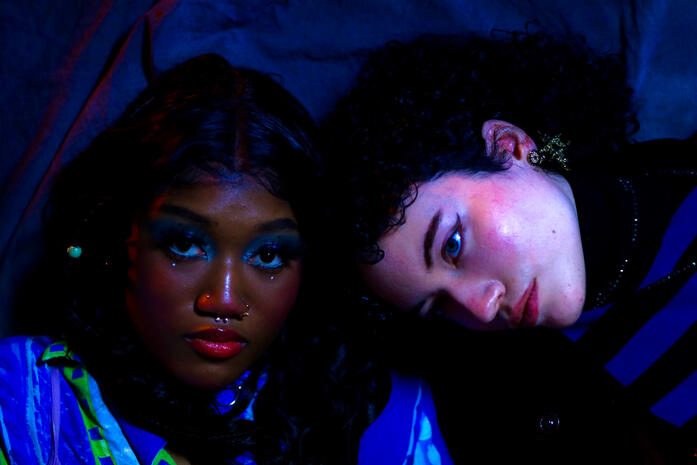 Miriam and Baba in Blue